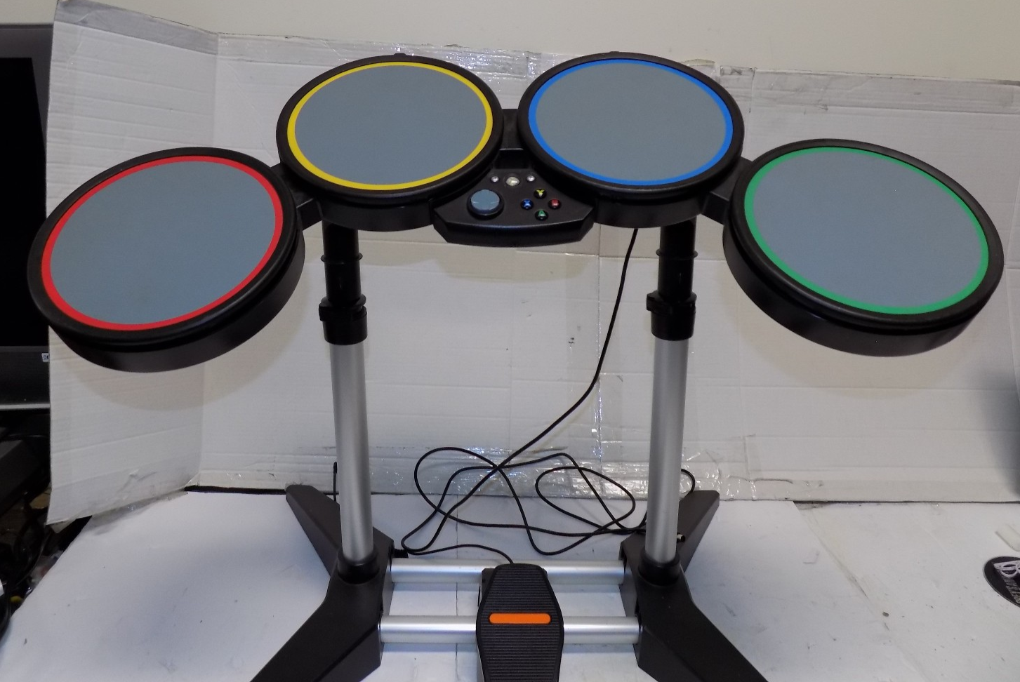 Harmonix Xbox 360 Rock Band Wired Drum Set 822149 With Foot Pedal No Drumsticks
