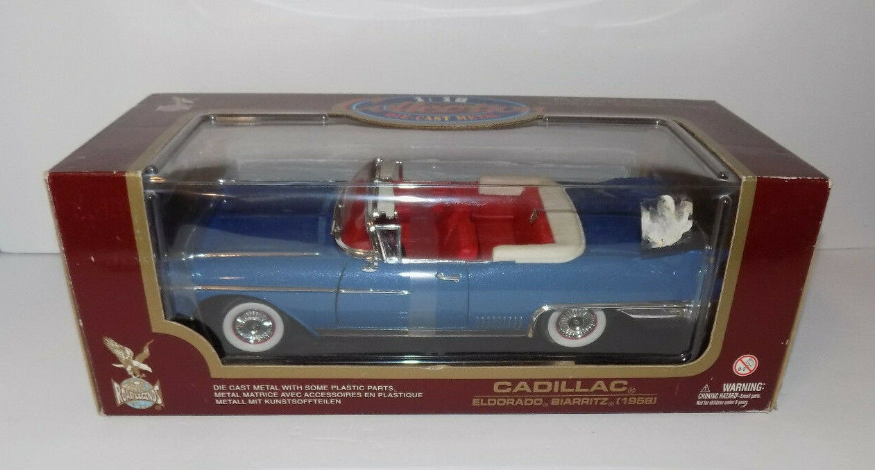 Road Legends 1958 Cadillac Eldorado Biarritz 1:18 Scale Metallic Blue 92158