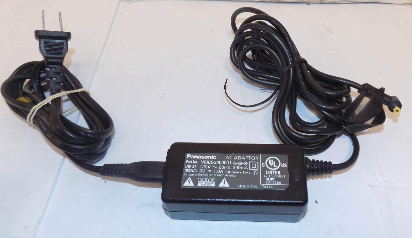 Panasonic N0JBEG000001 Power AC Adapter Input 120V Output 9V
