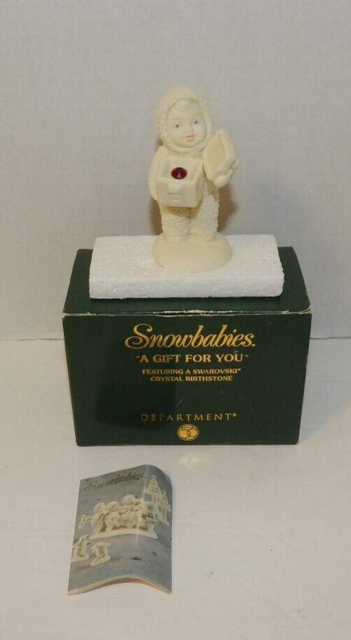Snowbabies A Gift For You With Swarovski Crystal Birthstone July Ruby 1999