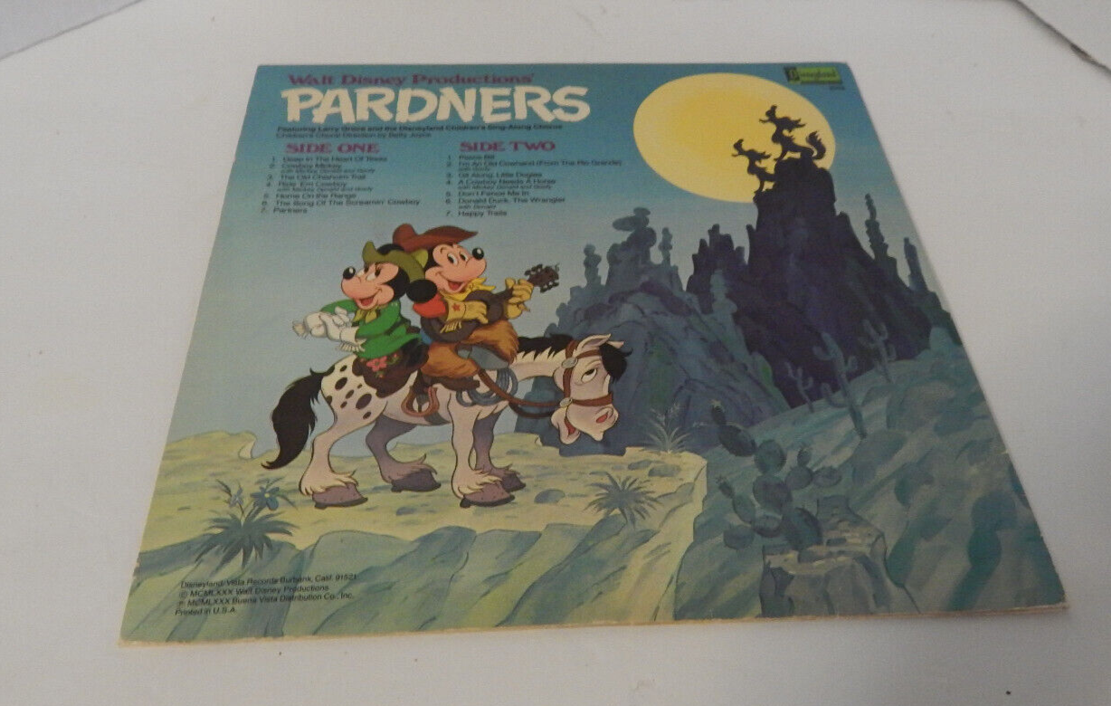 Walt Disney Productions Pardners 14 Great Cowboy Songs LP Vinyl Record Album '80