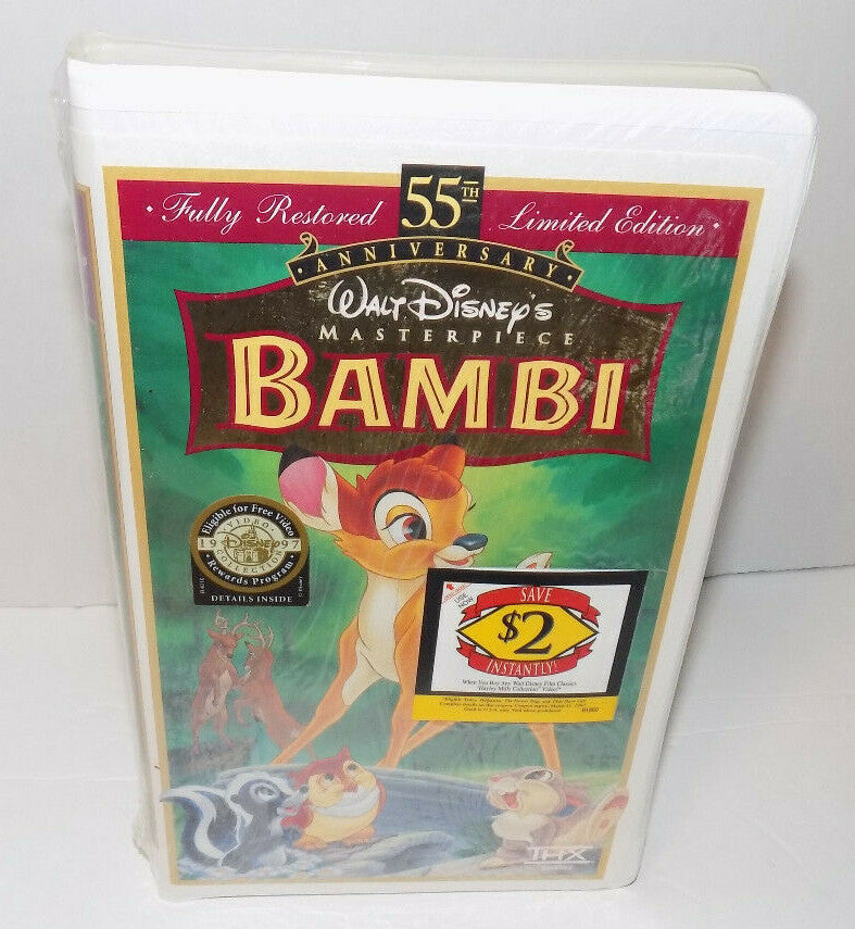 Bambi Walt Disney's Masterpiece VHS 55th Anniversary Limited Edition New Sealed