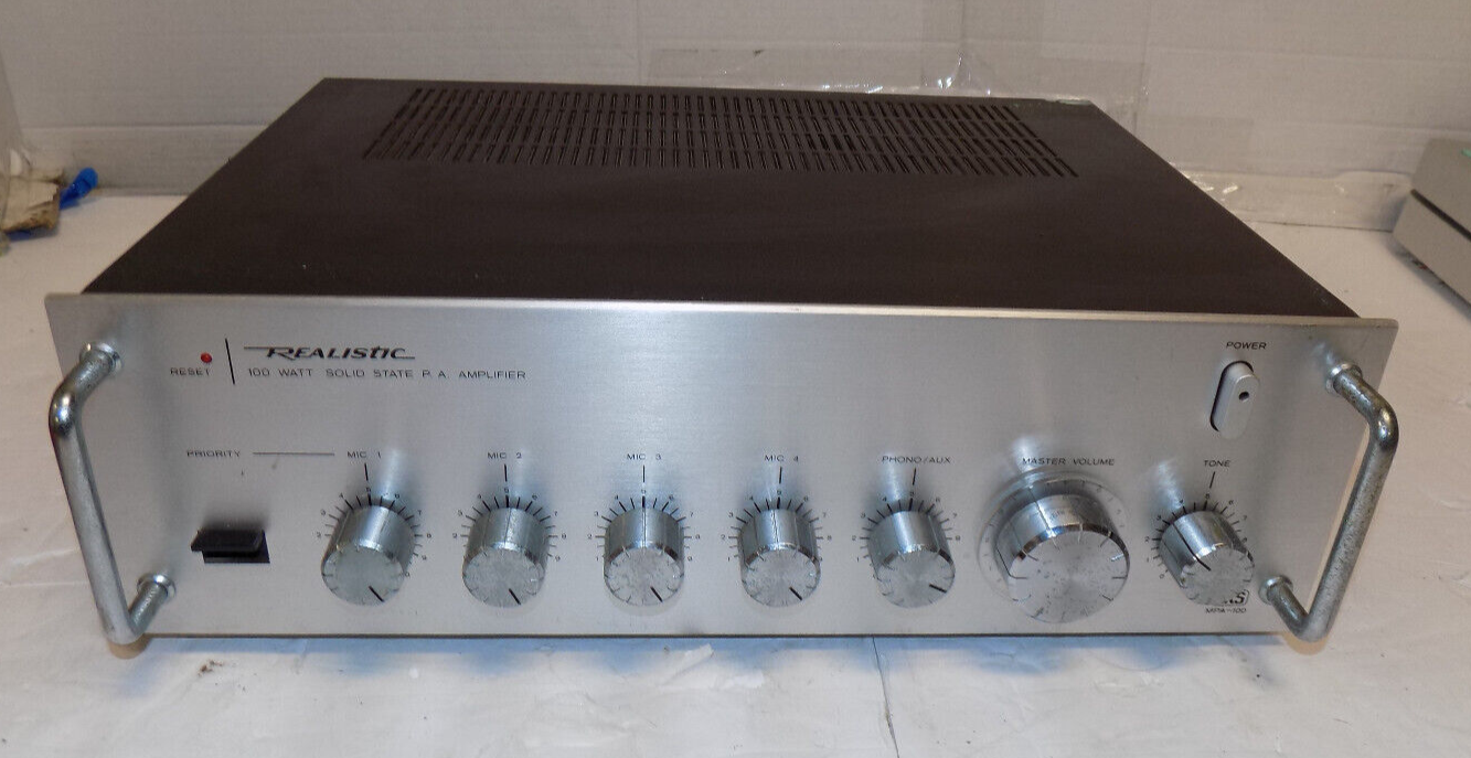 Vintage Realistic MPA-100 STEREO PA 100 WATT Amplifier