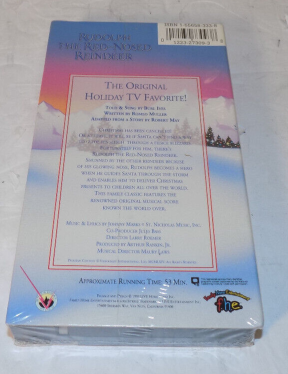 Rudolph The Red-Nosed Reindeer VHS 1993 Sealed