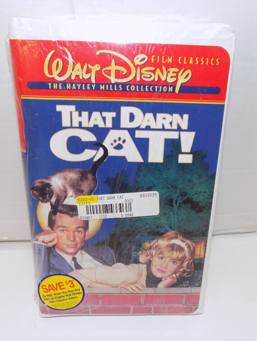 Sealed Walt Disney That Darn Cat Movie VHS 1996 Clamshell Hayley Mills