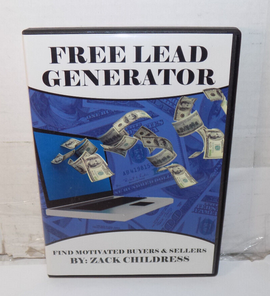 Free Lead Generator By Zack Childress Find Motivated Buyers & Sellers CD