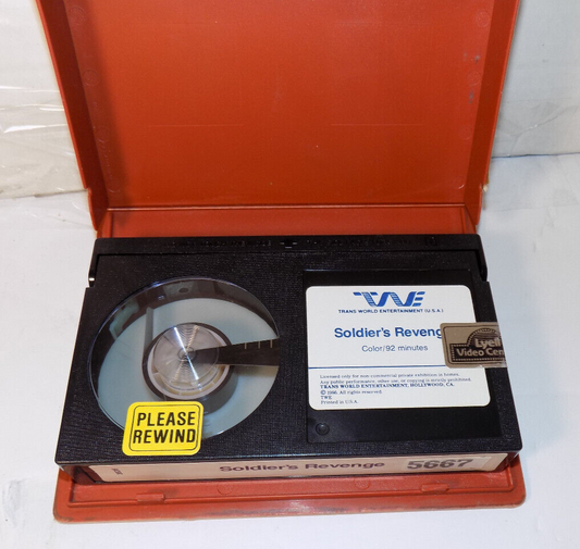 Soldiers Revenge Movie 1986 BETA Cassette Tape Trans World Entertainment