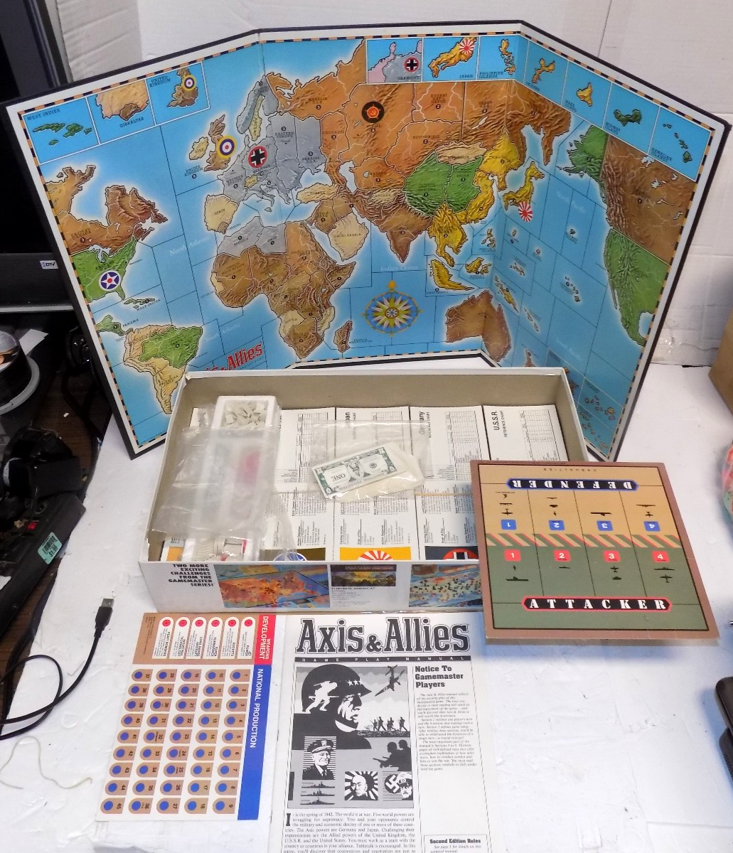 Milton Bradley Vintage 1984 Axis & Allies Spring 1942 Board Game Complete