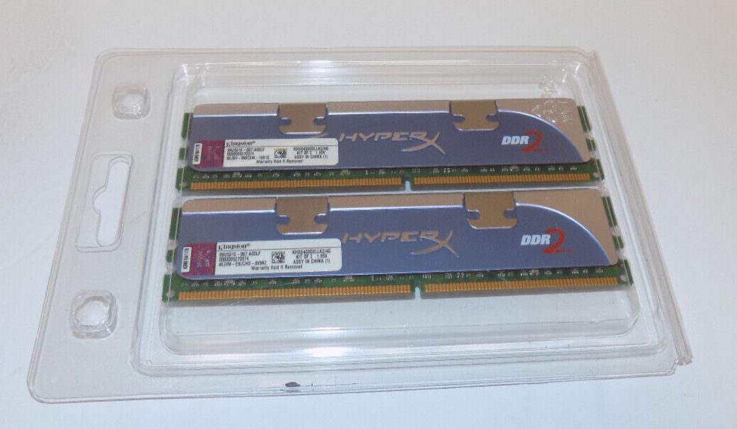 KINGSTON HyperX DDR2 2 x 2GB RAM Memory Kit of 2 1.95v KHX6400D2LLK2/4G