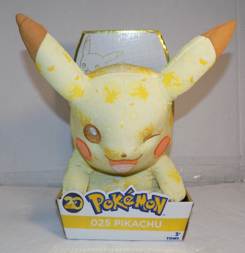 Tomy Pokemon 20th Anniversary Pikachu 10" Plush Collectors Item