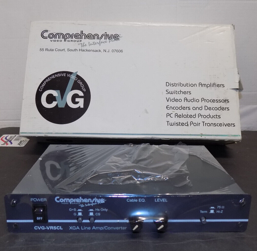 XGA Line Amp/Converter  cvg-vr5cl Video Line Amplifier New Missing 12v AC Adapte