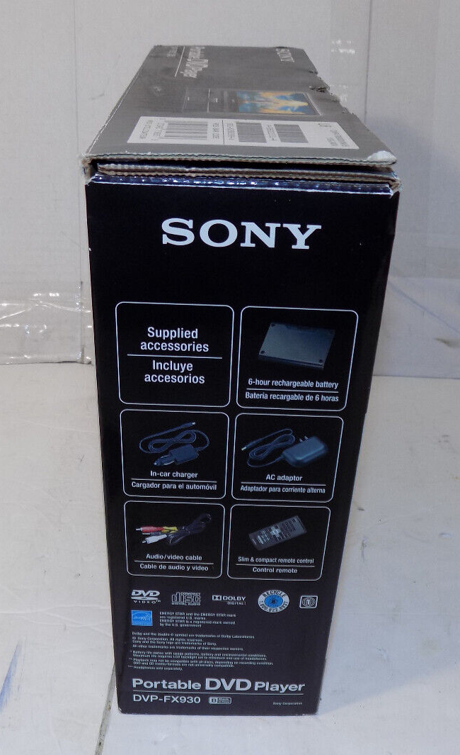 Sony Portable DVD Player Model DVP-FX930 9" Widescreen with Accessories