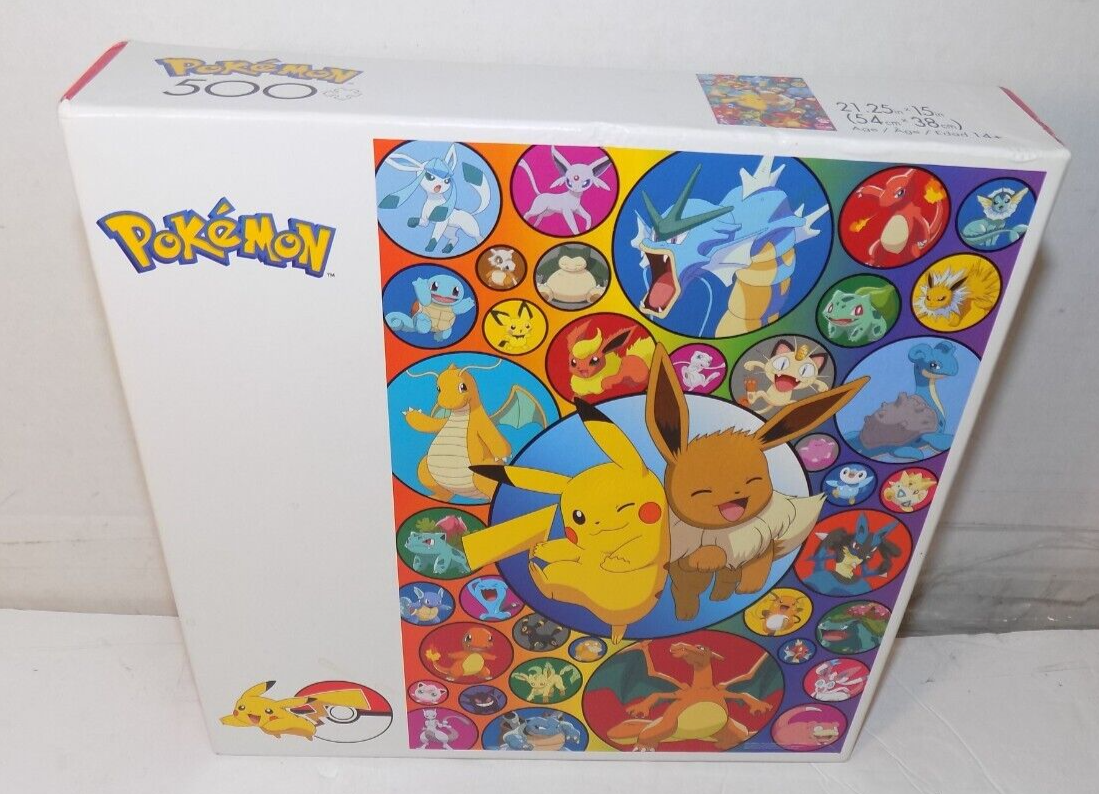 Pokemon Pikachu Eevee Bubbles 500 Piece Jigsaw Puzzle Buffalo Games Sealed