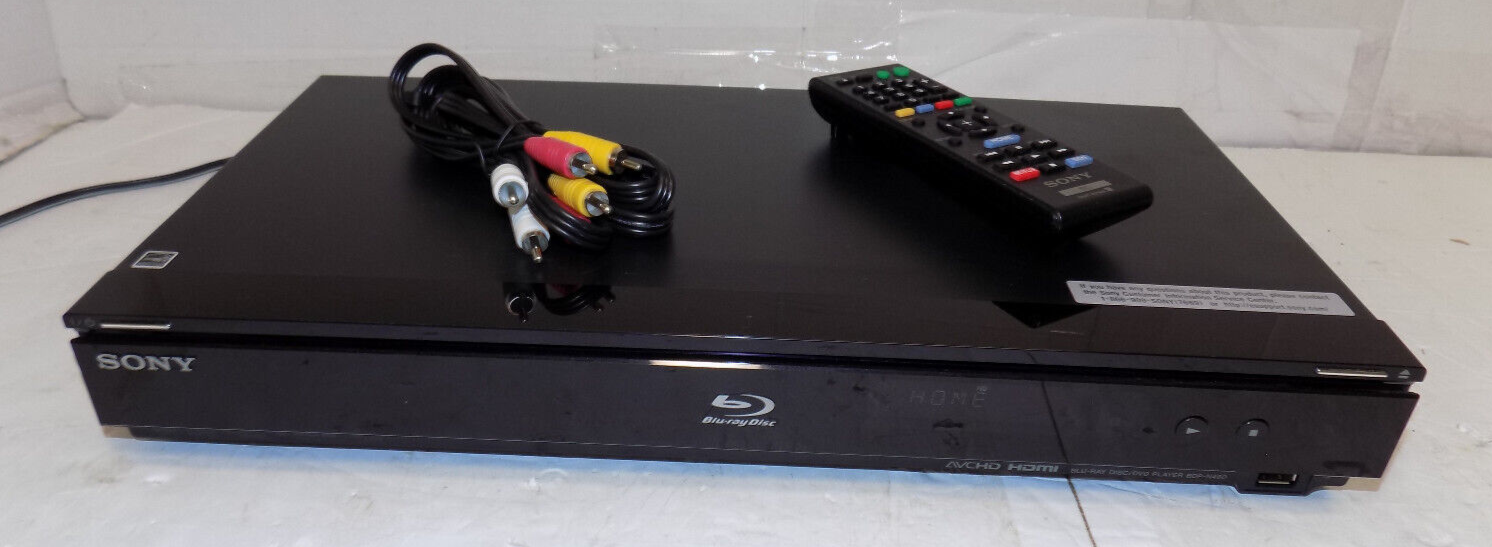 Sony BDP-N460 DVD CD Blu-Ray Player with Remote and AV Cables