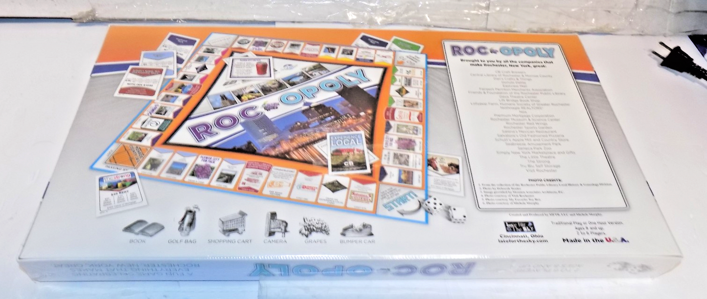 Roc-Opoly Rochester NY City Flower City Themed Family Board Game Monopoly Style