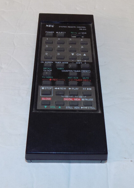NEC RB-D10 TV VCR system Remote Control IR Tested