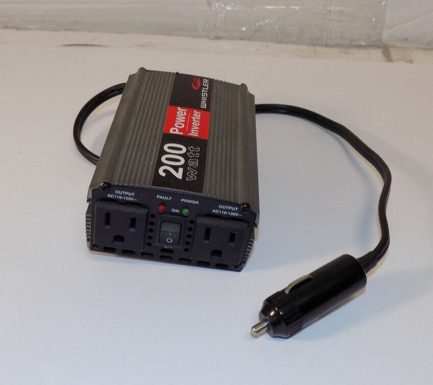 Whistler 200 Watt Power Inverter 12v To 115 AC 2-Outlets Fan