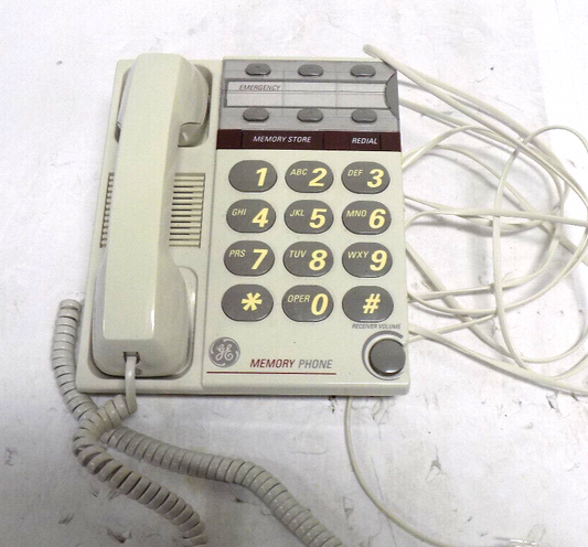Vintage GE Easy Dial Memory Phone 2-9266 Corded Beige Table Wall Telephone