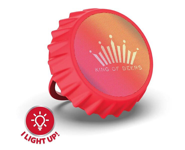 Budweiser Bluetooth Bottle Cap Speaker with Color Changing Lights Crown