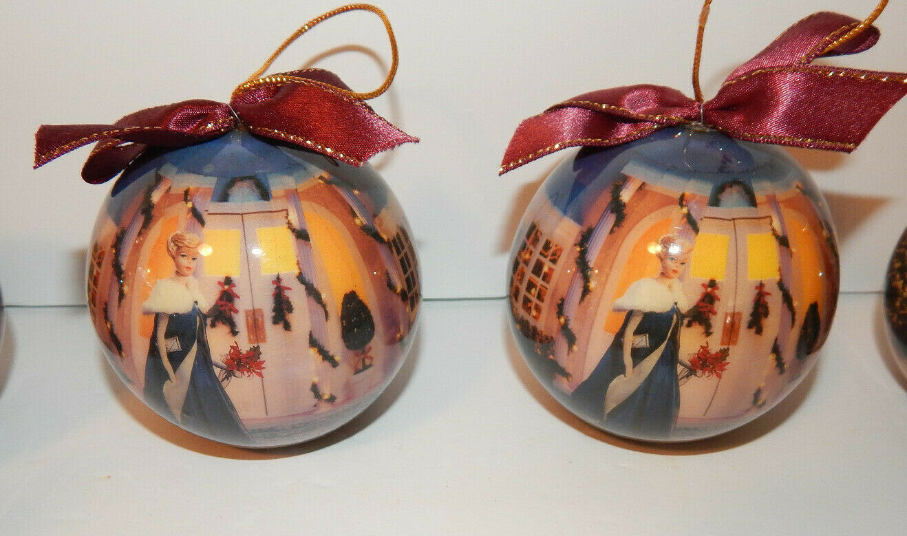 Set of 8 Barbie Doll Christmas Ornaments 1997