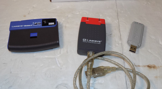 Lot Of 3 Older Linksys Wireless Network Adapters USB100TX DWL-G122 WUSB11