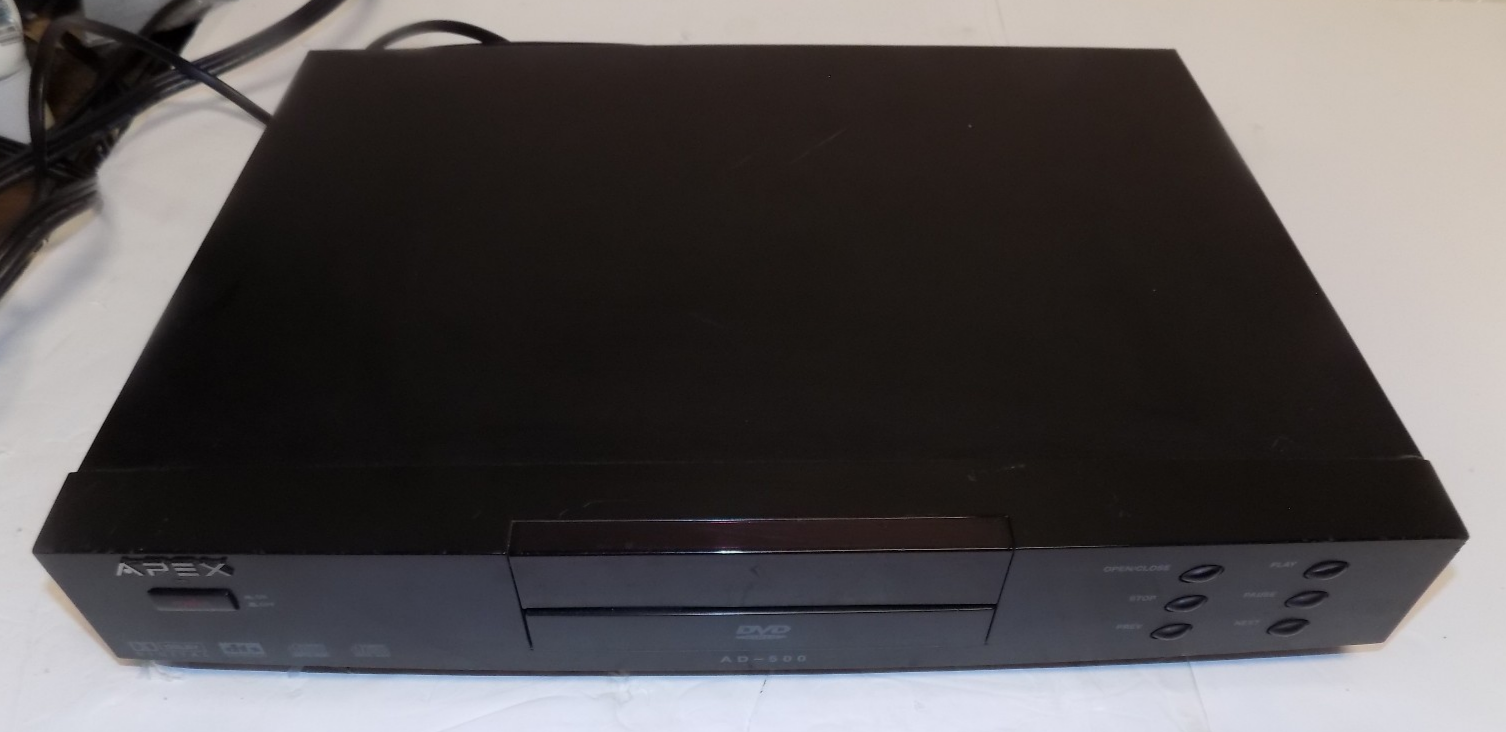 Apex AD-500 Single Disc CD DVD Player Tested No Remote Includes A/V Cables
