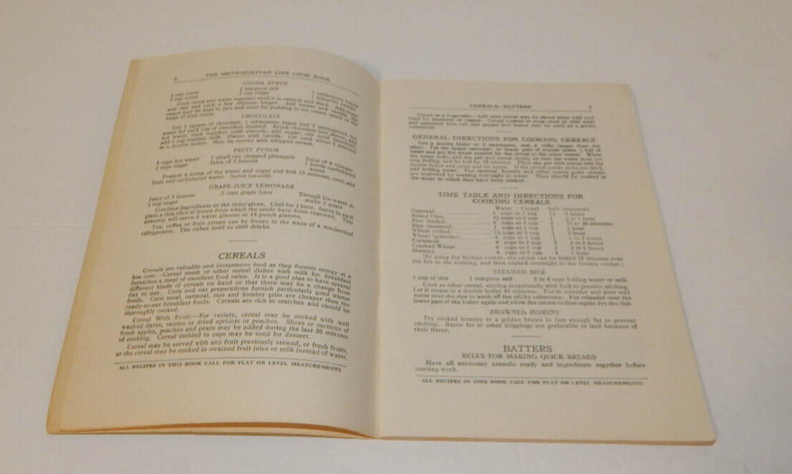 Vintage Metropolitan Life Insurance Metropolitan Cook Book Recipe Book SC