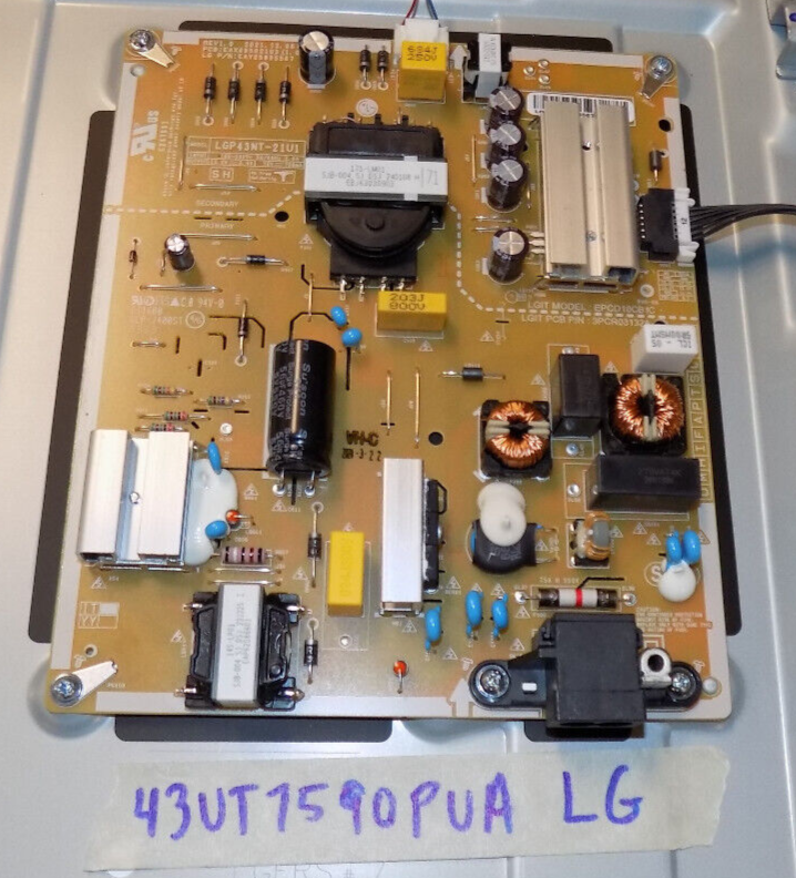LG TV Power Board Assembly For Model 43UT7590PUA EAX69502103