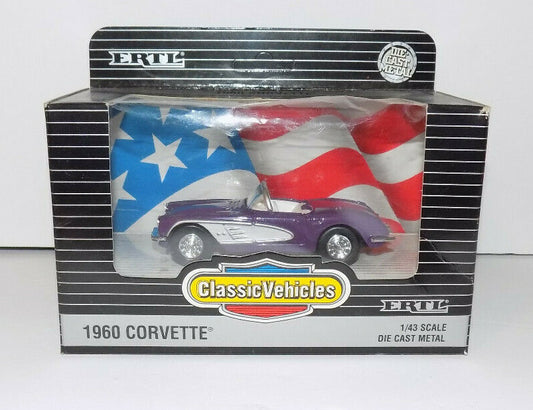 Ertl Classic Vehicles 1960 Chevy Corvette Convertible 1:43 Diecast Metal #2588