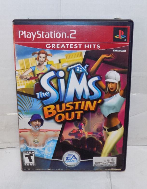 PS2 Sony PlayStation 2 The Sims Bustin' Out 2003 Game with Manual