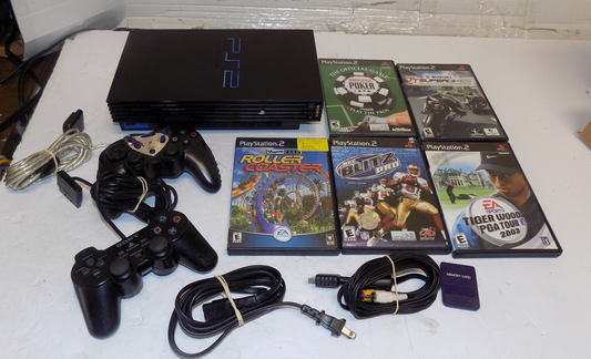 PlayStation 2 PS2 SCPH-50001 Console with Cords, Controller & 5 Games LOT