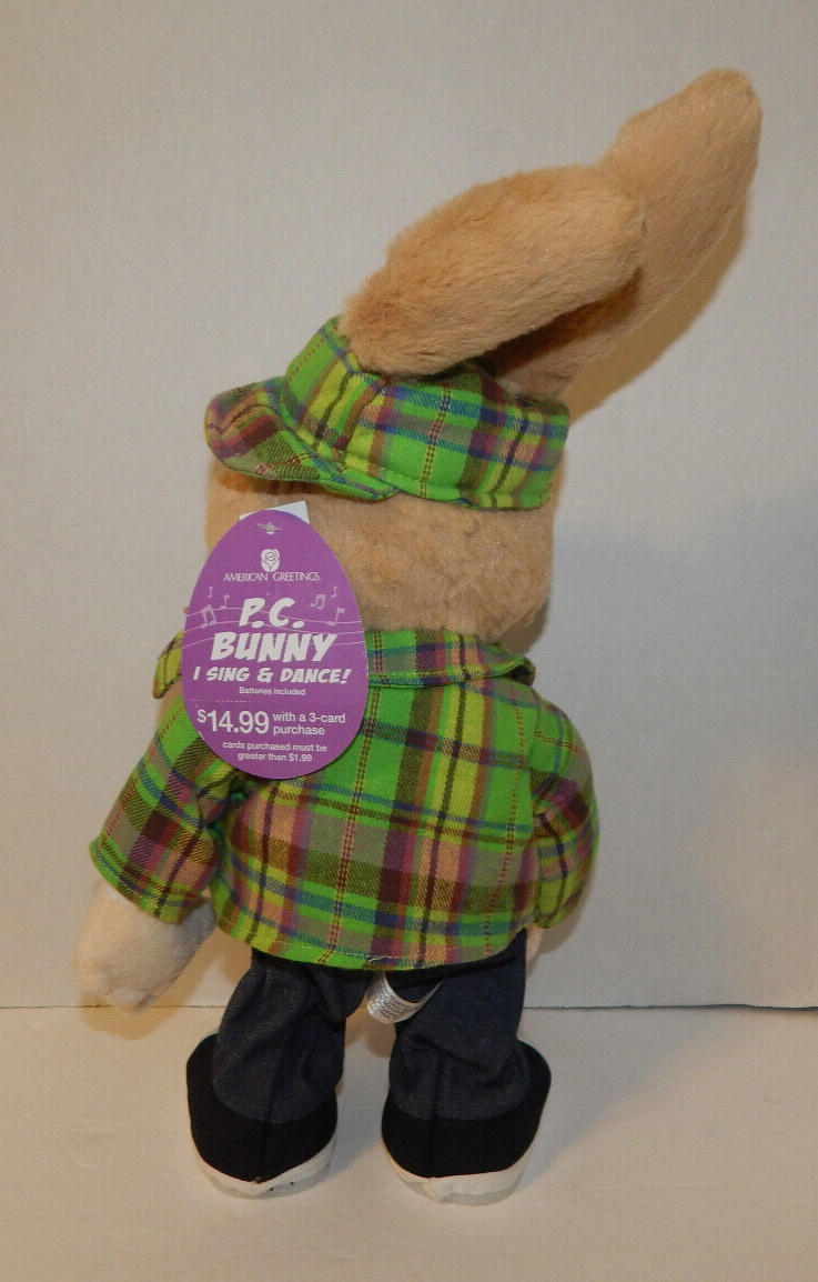 American Greetings 16 Inch Animated P.C. Bunny Easter Bunny Sings "It's Easter"