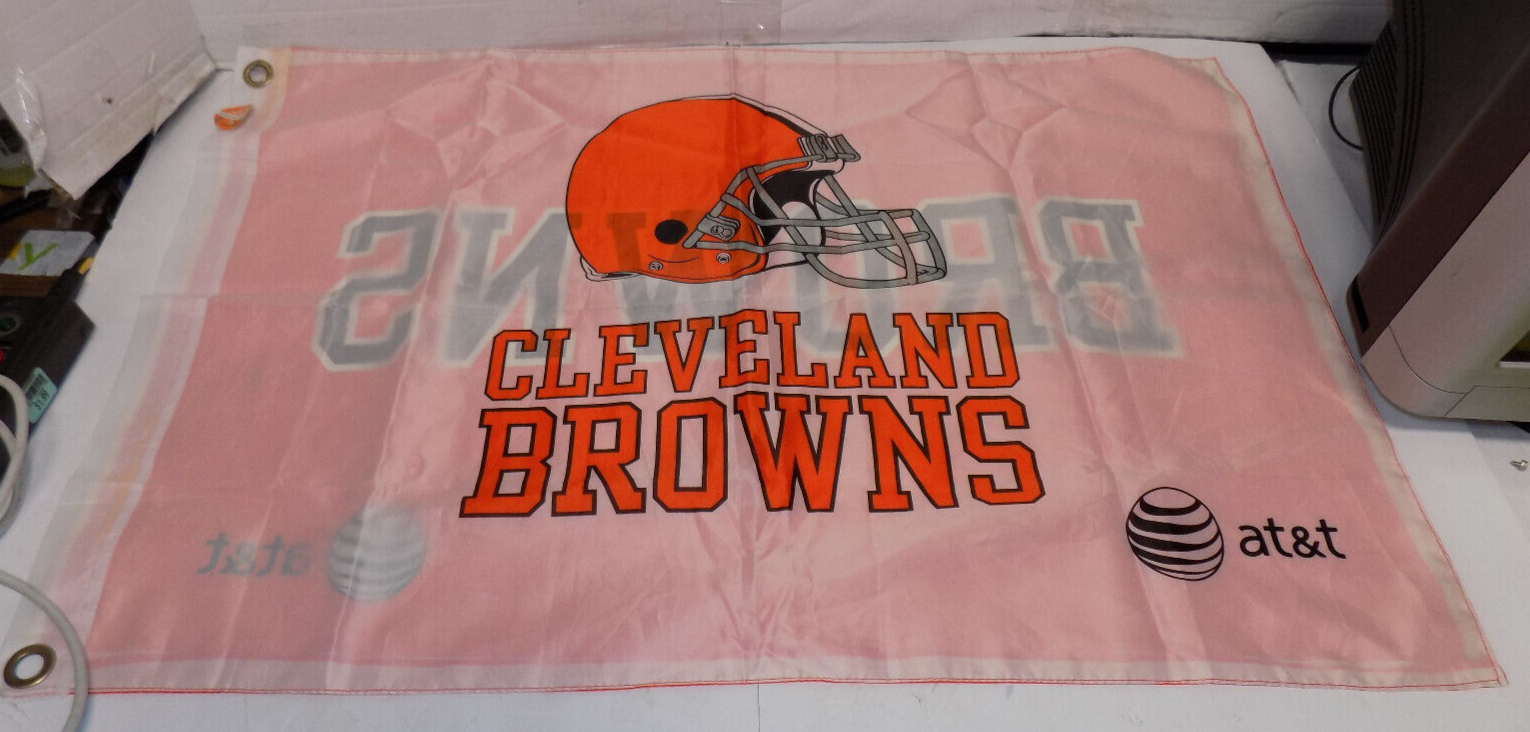 Cleveland Browns Flag Banner AT&T Football NFL 2 sided 24" x 36"