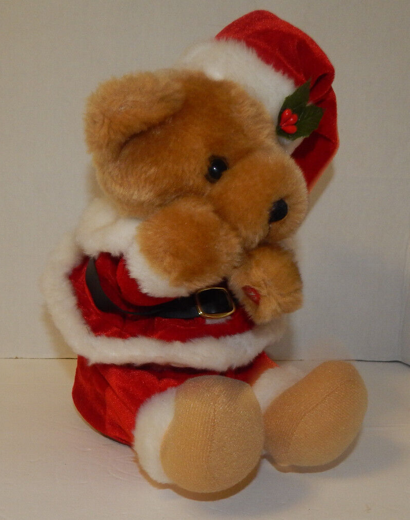 Weely 10" Animated Laughing Christmas Santa Bear