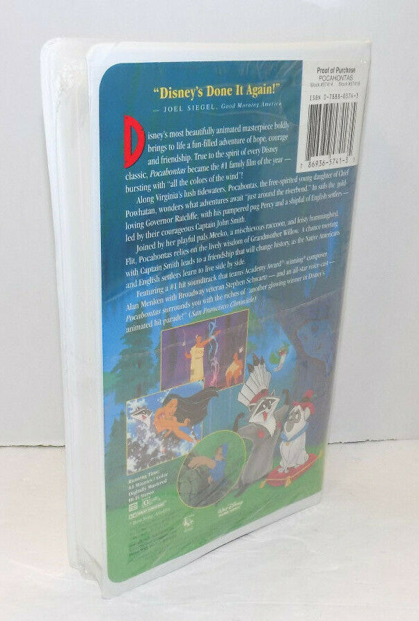 A Walt Disney Masterpiece Pocahontas VHS Tape New Sealed 