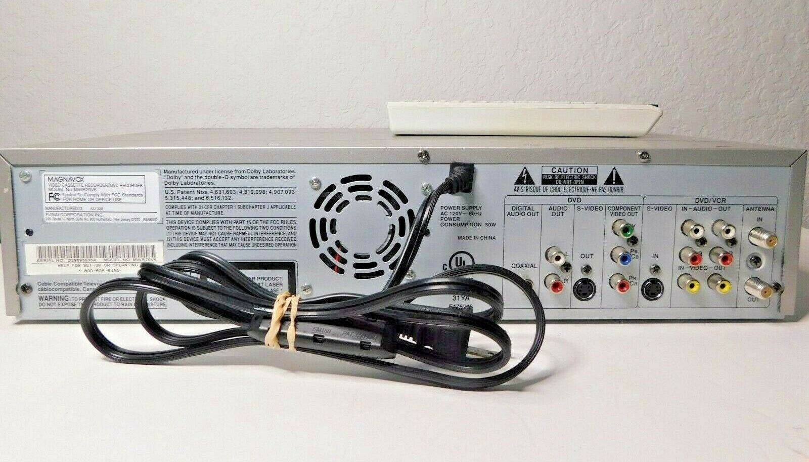 Magnavox MWR20v6 DVD Recorder VCR Combo Vhs to Dvd Copy Remote, A/V Cables, HDMI