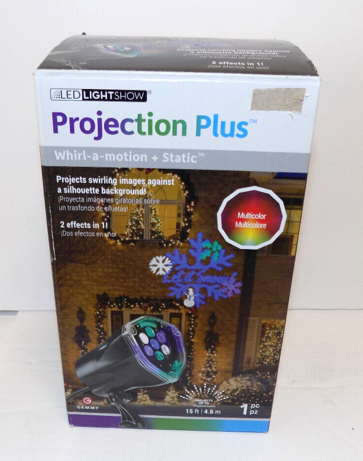 GEMMY LED LIGHTSHOW PROJECTION PLUS WHIRL-A-MOTIONC Multi Color Let it Snow 