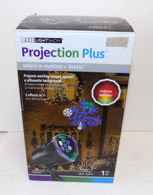 GEMMY LED LIGHTSHOW PROJECTION PLUS WHIRL-A-MOTIONC Multi Color Let it Snow 