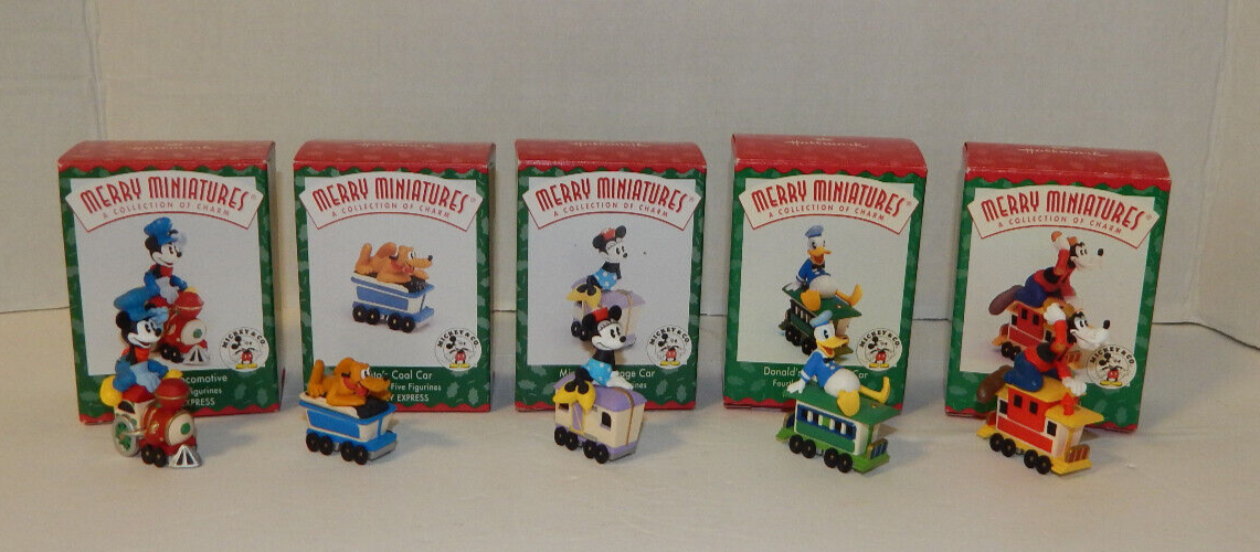 Disney Mickey Mouse Chrstmas Express Miniatures Hallmark 1998 Figurines Complete