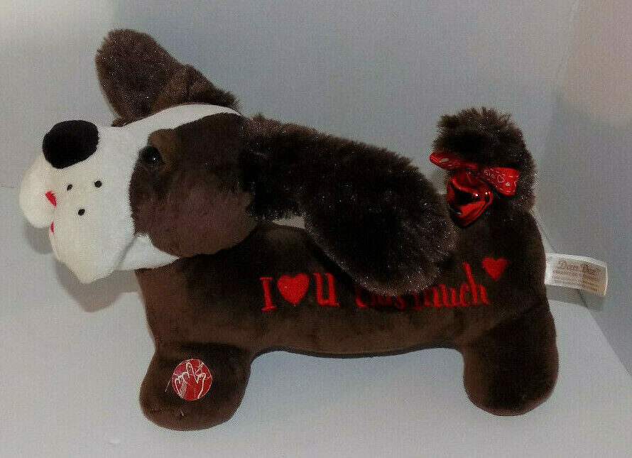 DanDee Animated Musical Dog I Heart U this Much Sings Hey Baby Used