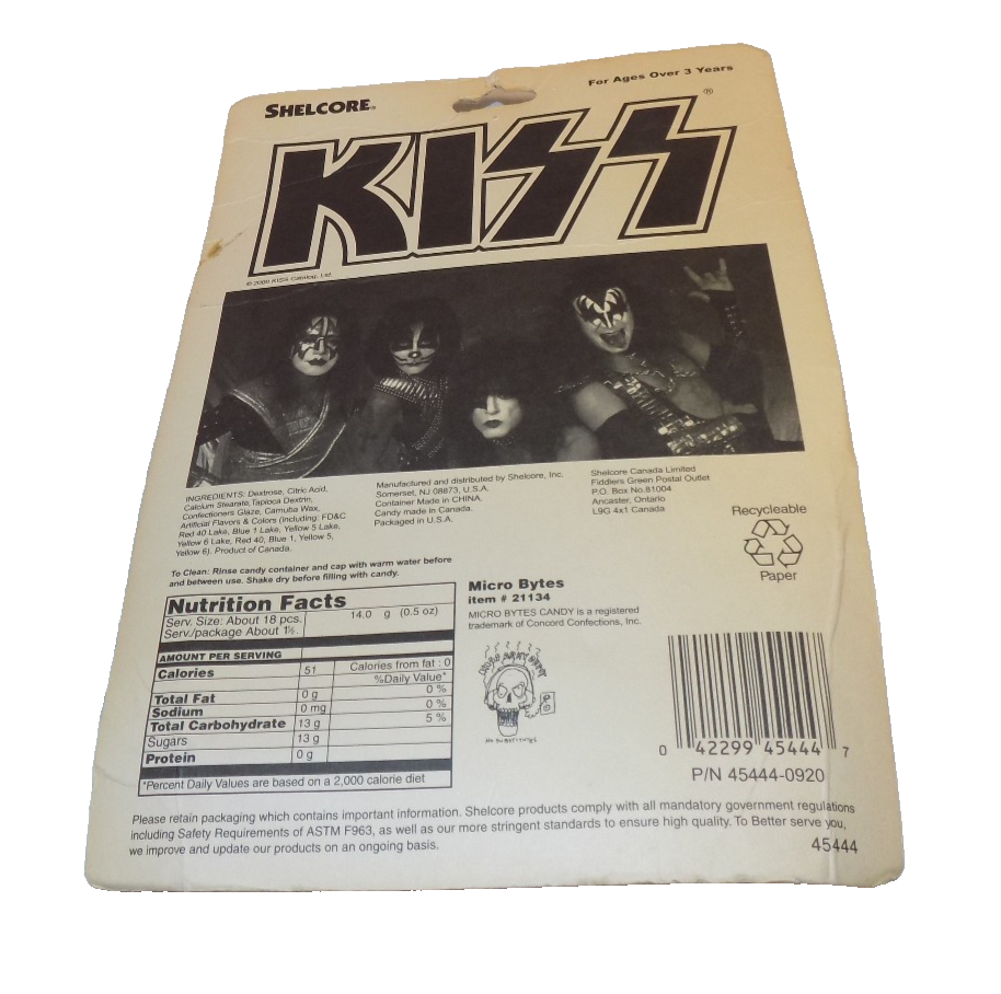 Shelcore KISS Candy Dispenser 45444  Gene Peter Paul Ace Kiss Collectibles