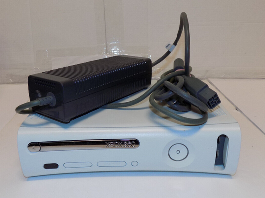 Microsoft Xbox 360 White RED RING Console and Power Adapter
