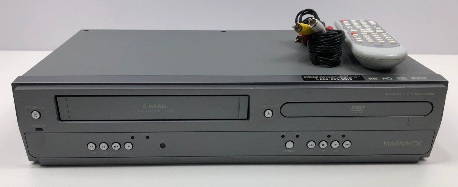 Magnavox DV200MW8 DVD VCR Combo with Remote, A/V Cables & HDMI Adapter