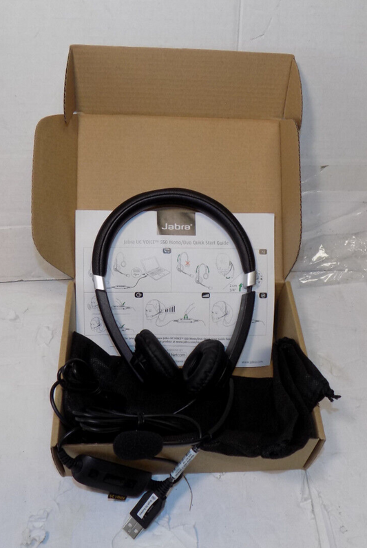 Jabra UC Voice 550 MS Duo Headband Wired Headset Black 5599-823-109