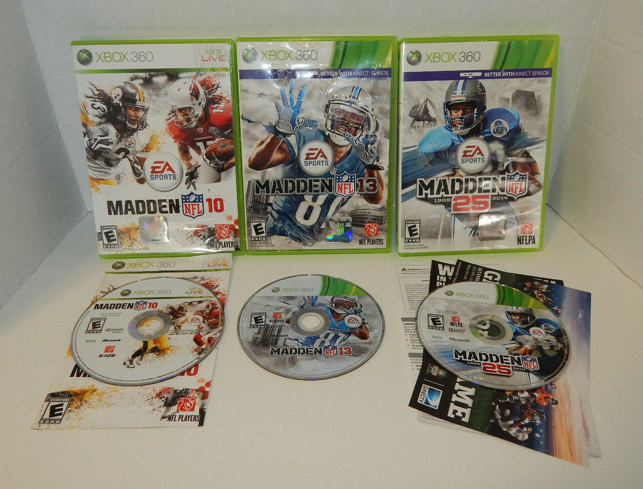 Lot of 3 Xbox 360 Madden NFL Games Madden NFL 10 NFL 13 NFL 25