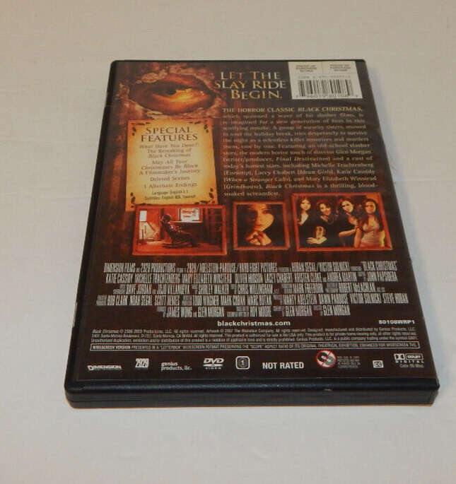 Black X-Mas Unrated Horror DVD Movie 2007 Christmas Holiday Horror