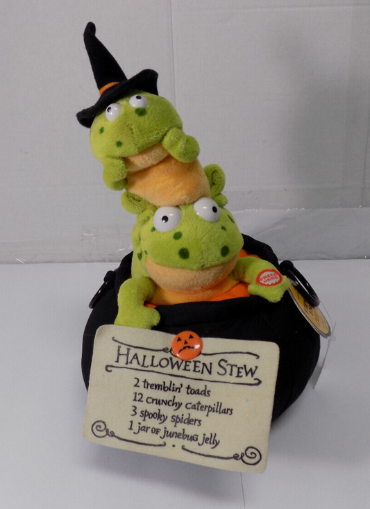 Hallmark Tremblin Toads Stew Pot Singing Frogs Animated Halloween 12"