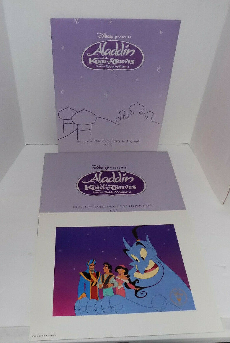Disney's Aladdin And The King Of Thieves Exclusive Commemorative Lithograph 1996