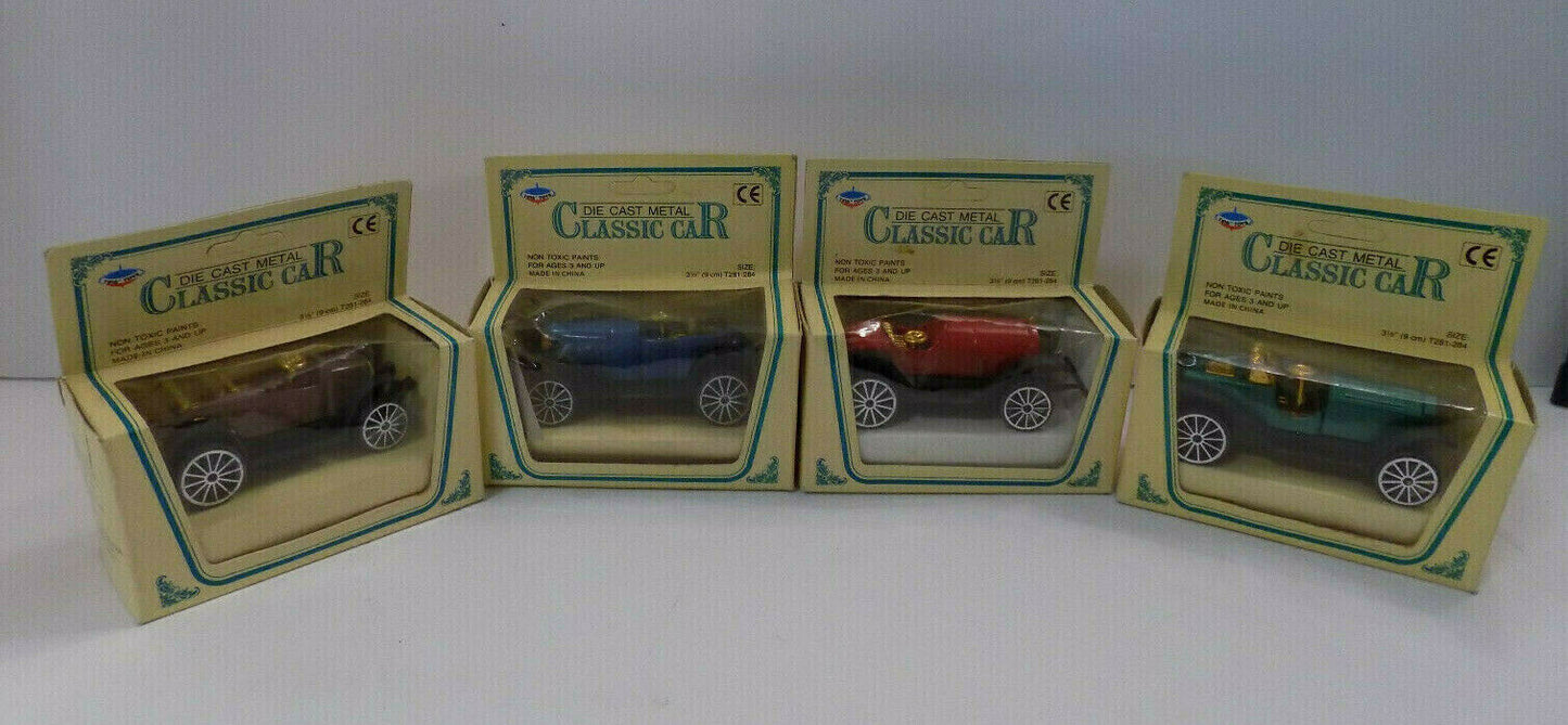 Die Cast Metal Classic Car 3.5" Tins Toys Models Complete Set of 4 Morris 1924 +