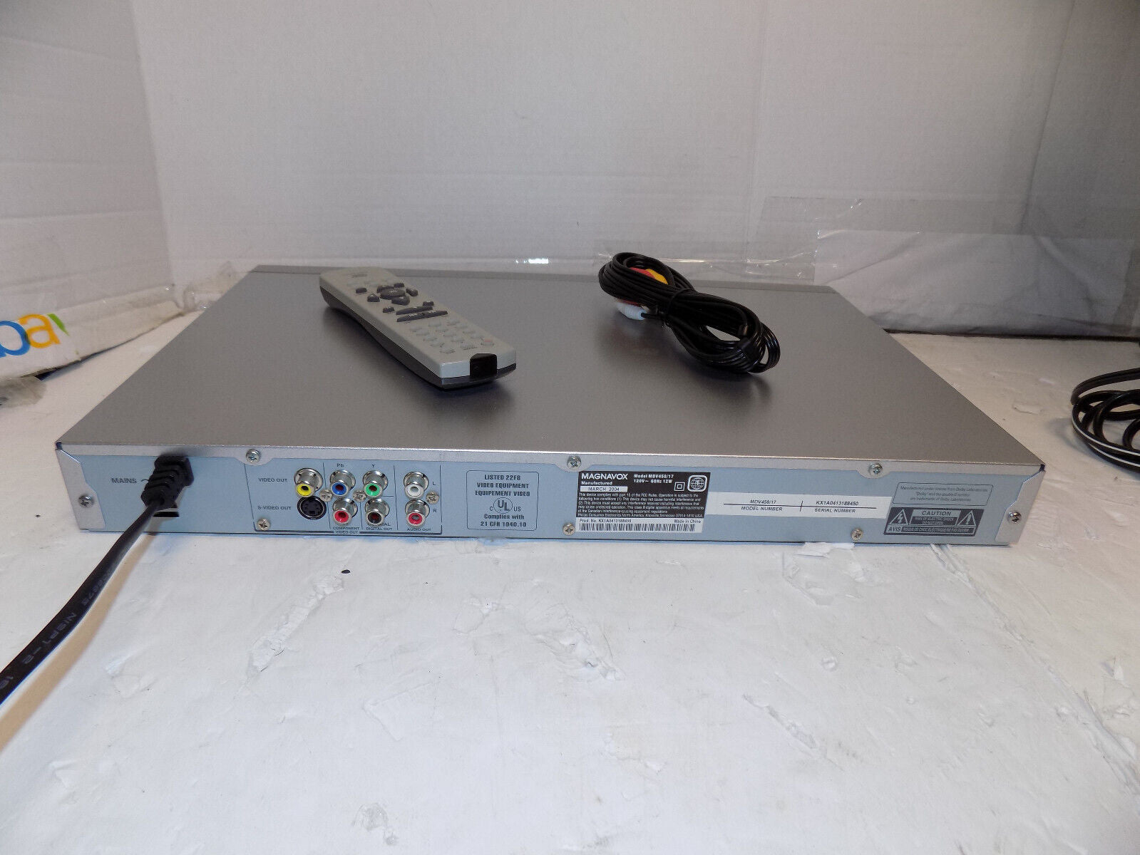Magnavox MDV458/17 CD DVD Player with Remote and Cables